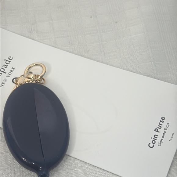 Kate Spade x Target “ my two cents “ Navy Blue Coin Holder Keychain - Picture 8 of 8